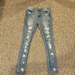 Indigo Rein Light Blue Distressed Women’s Skinny Jeans